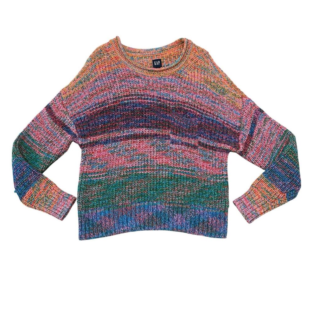 GAP Shaker Stitch Roll Neck Pocket Sweater Multi Size L
